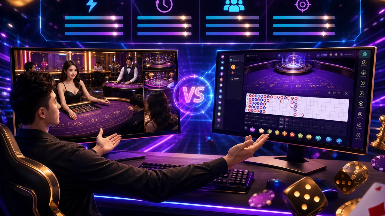 Nhịp chơi nào đáng thử hơn? So sánh bàn trực tiếp và bàn tự động i9bet